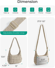 BAGSMART Quilted Crossbody Bags for Women, Travel Purses Hobo Shoulder Bag