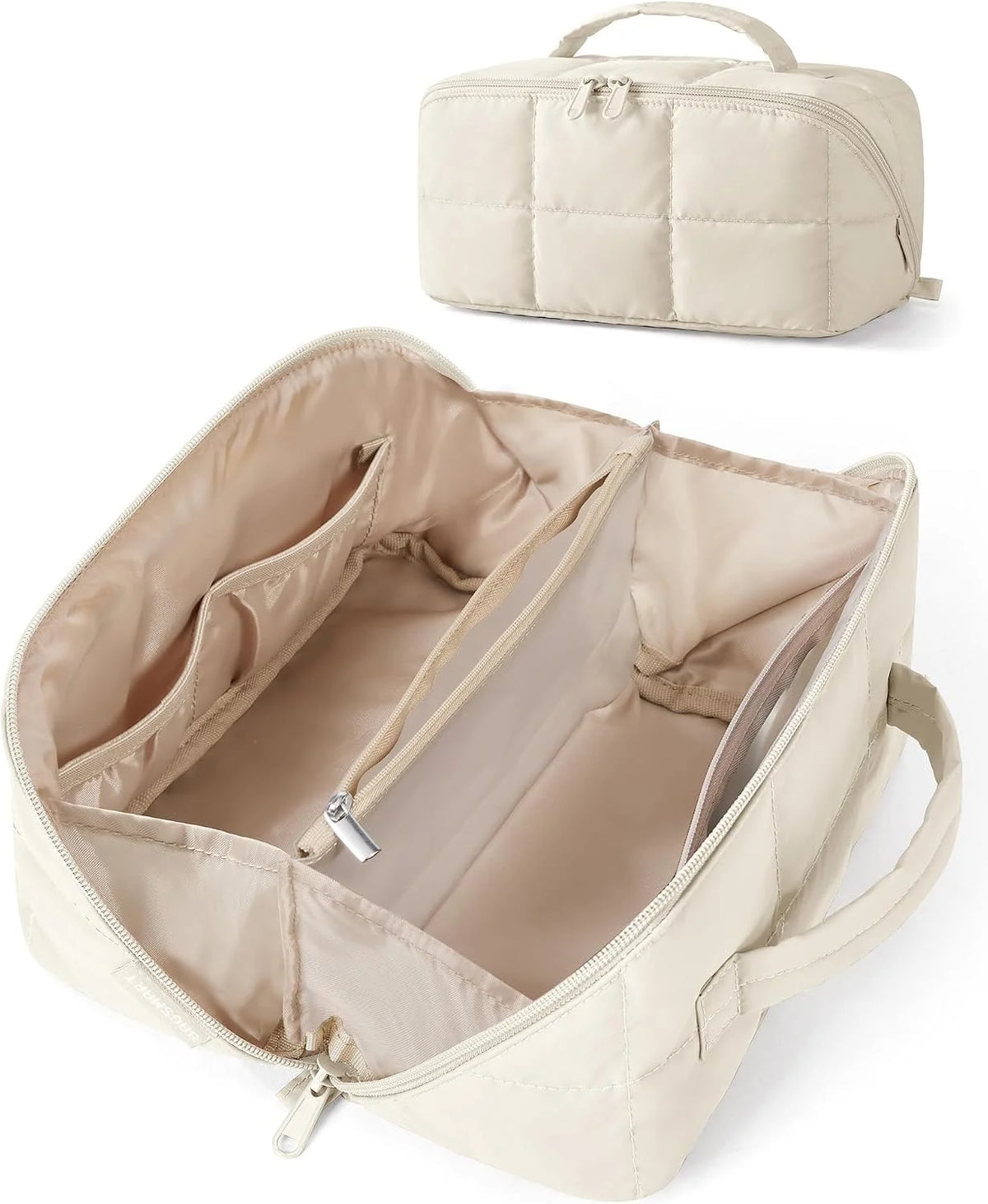 BAGSMART Full-View Makeup Bag, Water-Resistant Travel Toiletry Organizer