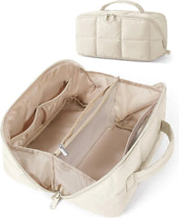 BAGSMART Full-View Makeup Bag, Water-Resistant Travel Toiletry Organizer