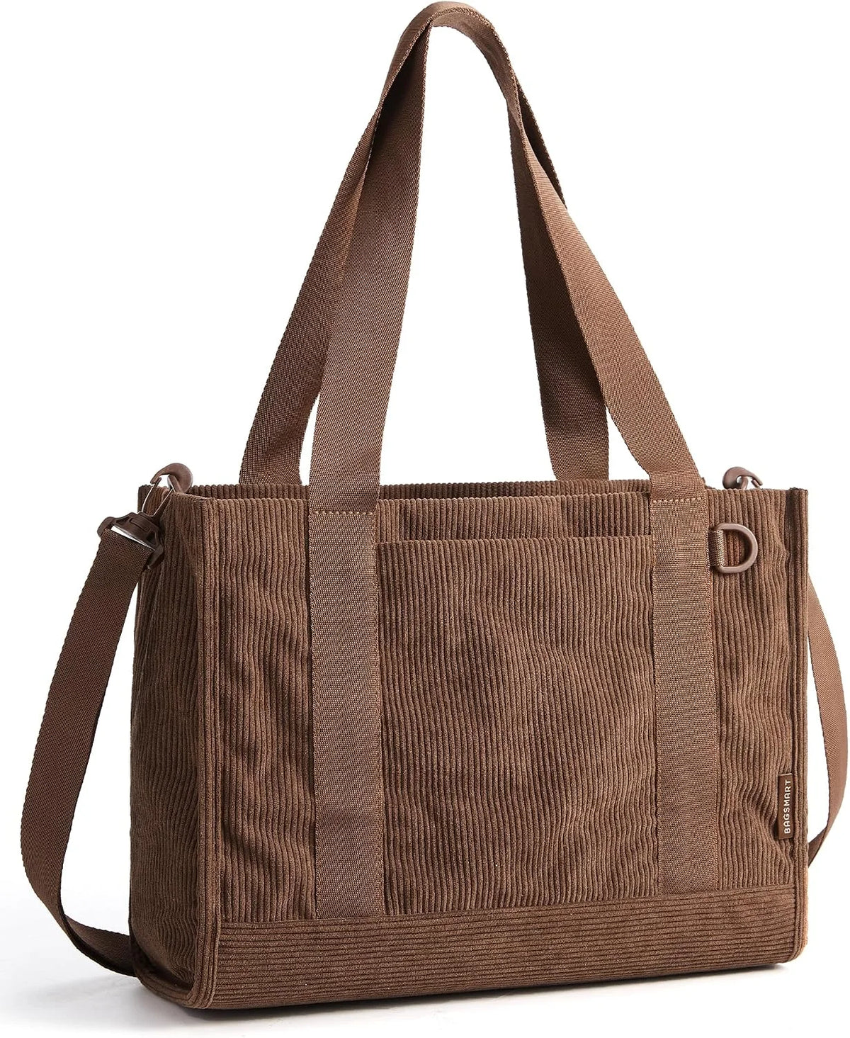 BAGSMART Corduroy Tote Bag for Women, Small College Teacher Laptop Handbag