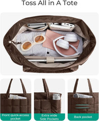 BAGSMART Expandable Tote Bag for Women, Puffer Work Tote Travel Bag