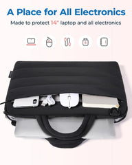 BAGSMART 13-14 Inch Laptop Sleeve with Pocket Quilted Laptop Case for Work