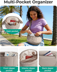 BAGSMART Crossbody Bags for Women Travel Purse, Puffer Bum Bag Handbag Wallets, Crossbody Fanny Packs for Travel & Work