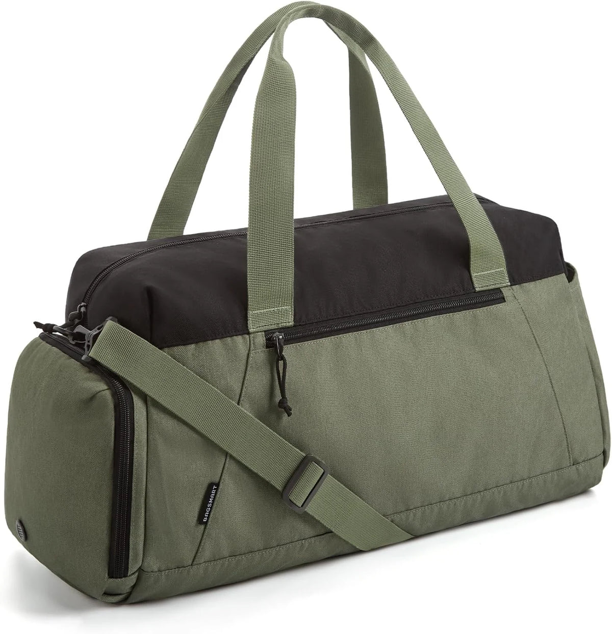 BAGSMART Gym Bags for Men Women, Foldable Travel Duffle Bag, Lightweight Weekender Duffel Bag With Shoe Compartment, Water Resistant Workout Duffle Sports Bag for Travel Yoga, Army Green