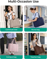 BAGSMART Tote Bag for Women with Compartments Work Tote Bag with Zipper