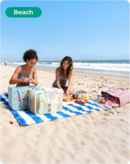 BAGSMART Beach Bag for Women, Water-resistant Rubber Tote Bag, Sandproof Vacation Essentials for Summer Swim Cruise Pool