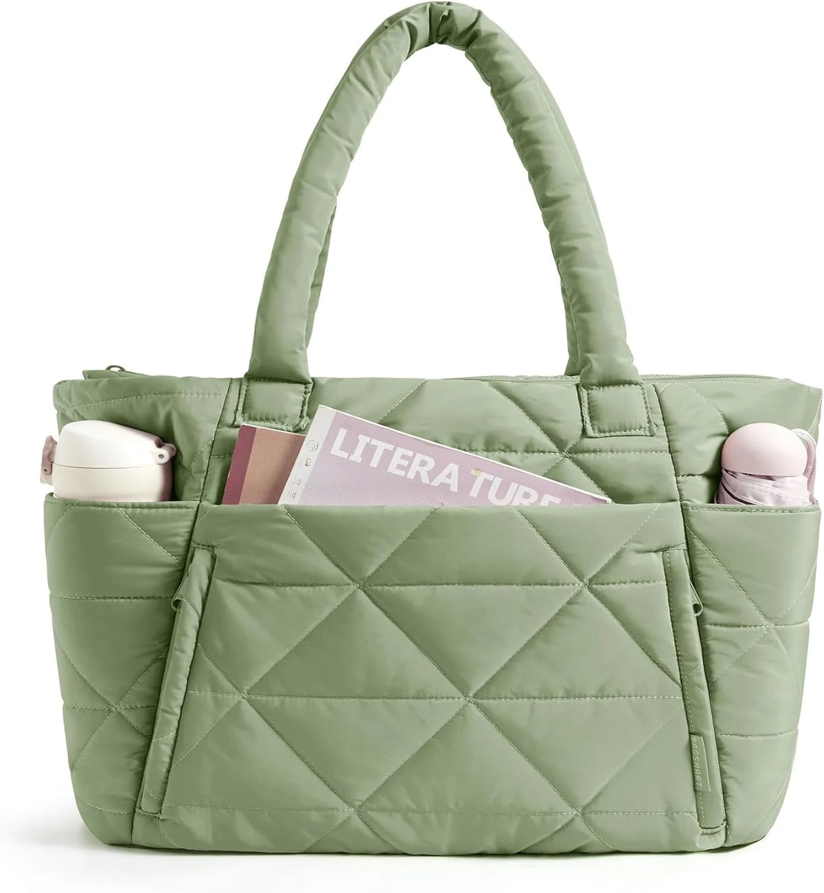 BAGSMART Tote Bag for Women, Puffer Tote Bag for Work Large Shoulder Bag