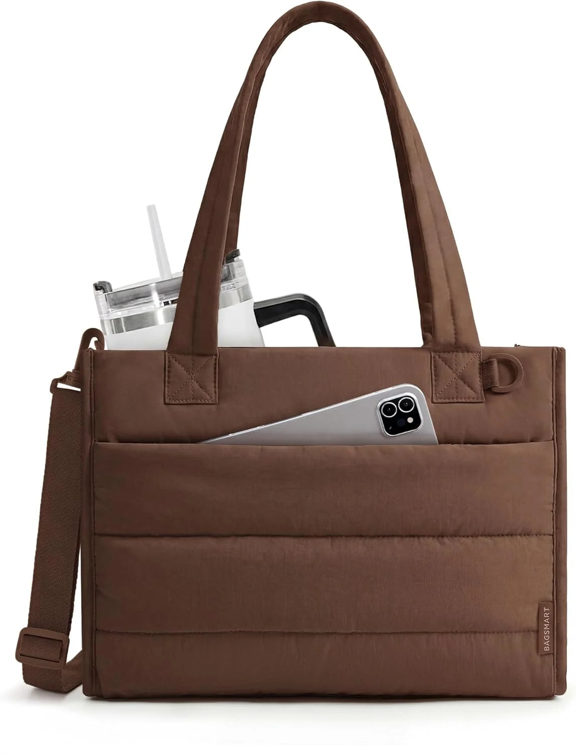 BAGSMART Small Tote Bag for Women, Work Teacher Bag with Zipper Closure