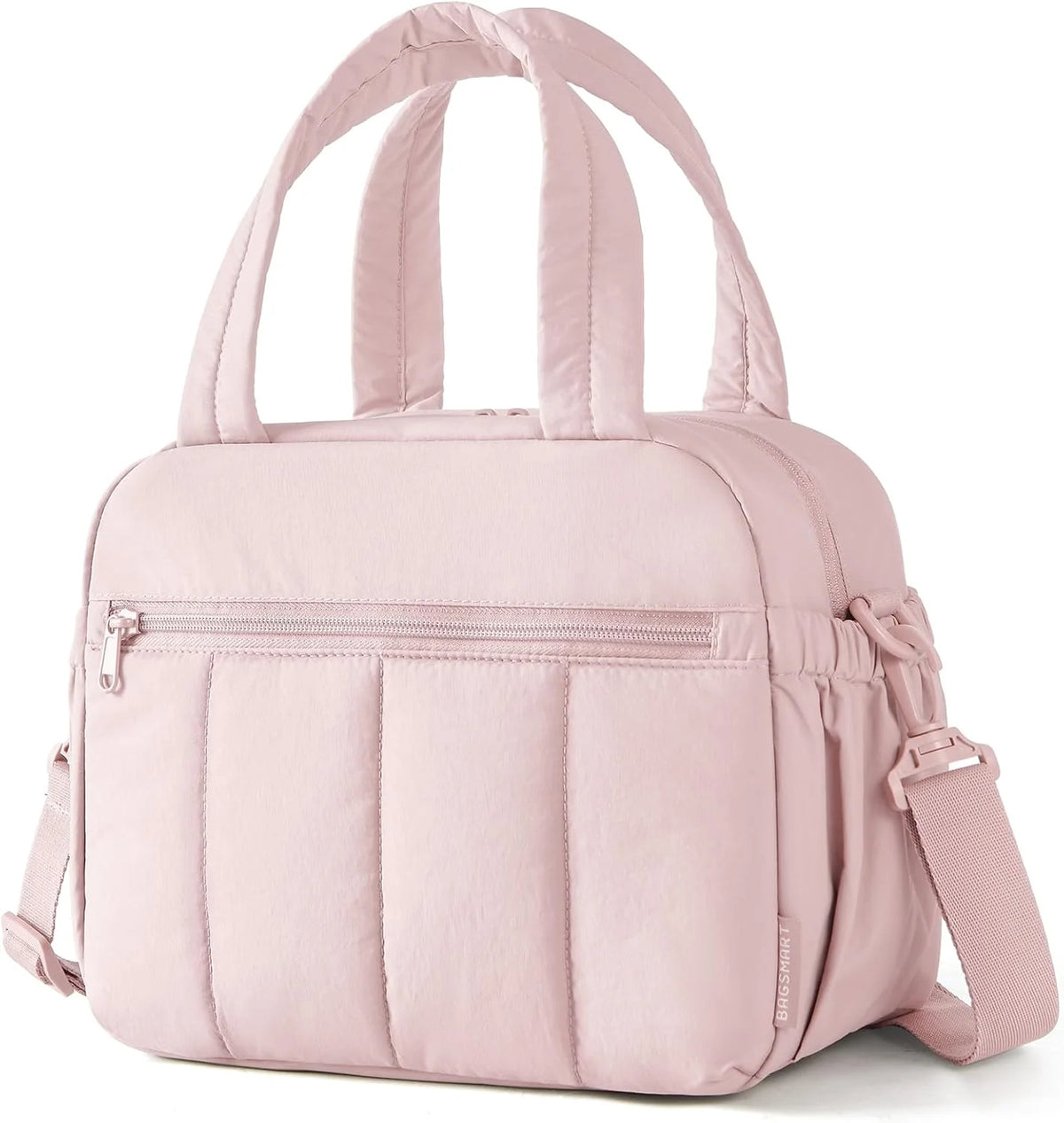 BAGSMART Puffy Lunch Bag for Women, Insulated Lightweight Tote Sakura Pink