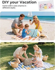 BAGSMART Beach Bag for Women, Water-resistant Rubber Tote Bag, Sandproof Vacation Essentials for Summer Swim Cruise Pool