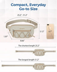 BAGSMART Fanny Packs for Women, Running Workout Traveling Hiking, Beige