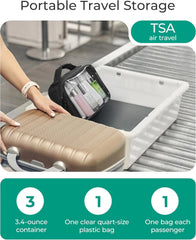 BAGSMART Puffy Clear Toiletry Bag, TSA-Approved & Wide-Open, 1-Pack, Beige