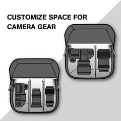 BAGSMART Canvas Crossbody Camera Bag with Rain Cover for Women Men, Black