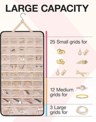 BAGSMART Hanging Jewelry Organizer Necklace/Earring/Ring 2-Sided XL Black
