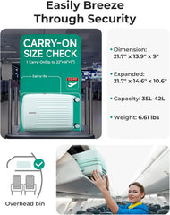 BAGSMART 20" Spinner Carry-On, PC Hardside Expandable, TSA Lock, Green