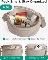 BAGSMART Crossbody Bags for Women, Puffer Cute Bum Bag with Pouch