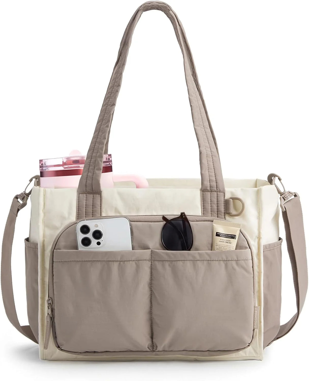 BAGSMART Tote Bag for Women, Puffy Laptop Work College Shoulder Handbag