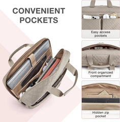 BAGSMART 17.3/15.6 Inch Laptop Bag, Briefcase for Women Computer Messenger Bag Office Travel Business, Warm Gray