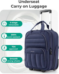 BAGSMART 16 inch Small Underseat Carry on Luggage, Suitcase with Wheels