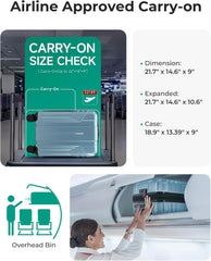 BAGSMART Expandable Carry On Luggage 22x14x9 Airline Approved, Airy Blue