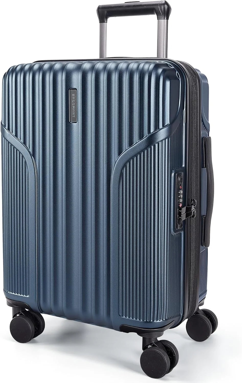 BAGSMART Carry On Luggage 22x14x9 Airline Approved, Expandable Suitcase with Wheels,Dark Blue