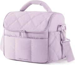 BAGSMART Insulated Lunch Bags for Women, Cute Quilted Lunch Box, Purple
