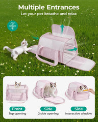 BAGSMART Cat Carrier Soft-Sided Puffy Quilted Collapsible Pet Travel Bag