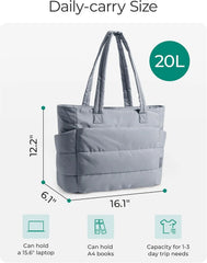 BAGSMART Puffy Tote Bag for Women, Lightweight Work Tote Handbag