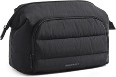 BAGSMART Travel Makeup Bag, Cosmetic Bag Small Make Up Organizer Case,Wide-open Pouch for Women Purse for Toiletries Accessories Brushes,Large Beige