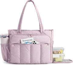 BAGSMART Puffer Tote Bag for Women, 21L/26L Work Tote Shoulder Handbag
