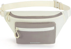 BAGSMART Fanny Packs for Women Men, Bag for Running Traveling Hiking, Beige