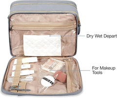 BAGSMART Toiletry Bag for Women, Medium Water-resistant, Grey