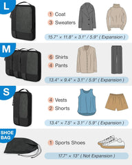 BAGSMART Compression Packing Cubes for Travel, 6 Set