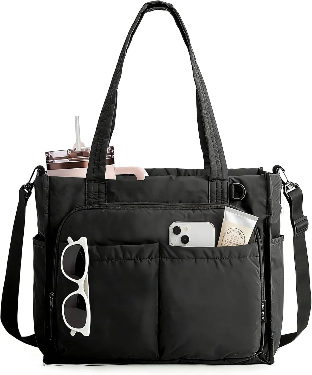 BAGSMART Tote Bag for Women, Puffy Laptop Work College Shoulder Handbag