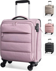 BAGSMART Softside Underseat Personal Item Suitcase with Wheels, Purple