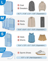 BAGSMART Compression Packing Cubes for Travel, 6 Set
