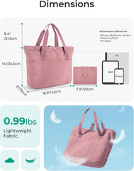 BAGSMART Tote Bag for Women, Foldable Tote Bag With Zipper Travel Shoulder Bag Handbag for Work