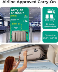 BAGSMART 20 Inch Soft Carry On Suitcase with Wheels, Camel