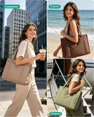 BAGSMART Puffer Tote Bag for Women, 21L/26L Work Tote Shoulder Handbag