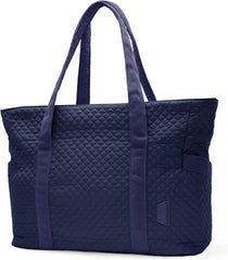 BAGSMART Crush Tote Bag for Women, 20L Puffer Work Tote with Zipper, Travel Essentials Quilted Nurse Hospital Bag