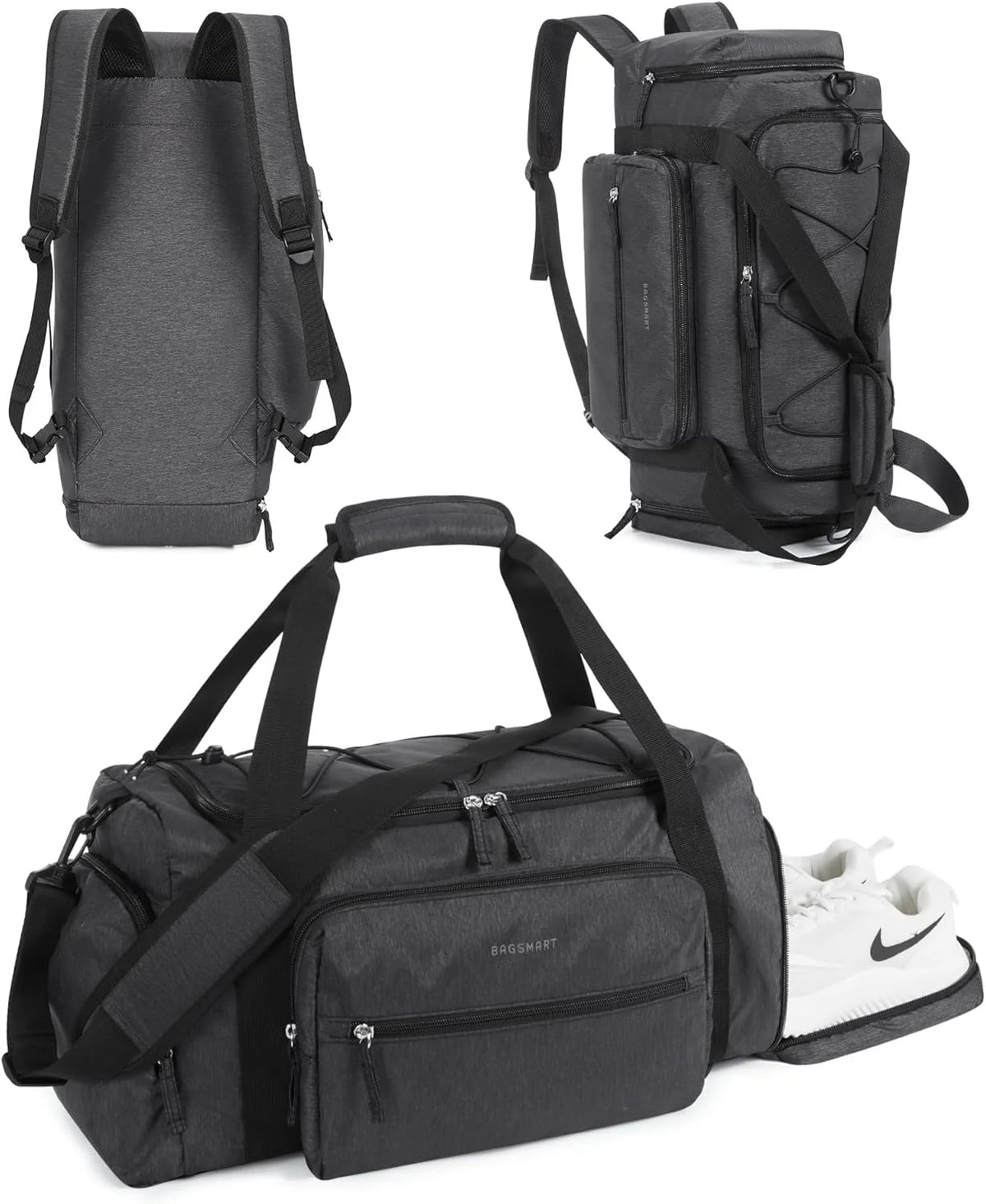 BAGSMART 4-IN-1 Gym Bag for Women Men, TSA Duffle Bag for Travel