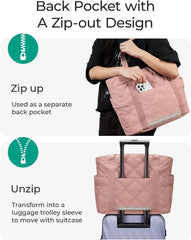 BAGSMART Crush Tote Bag for Women, 20L Puffer Work Tote with Zipper