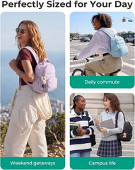 BAGSMART Small Backpacks for Women, Puffer Mini Backpack Purse with Pouch
