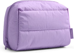 BAGSMART Makeup Bag Travel ToiletryBag, Wide-open Zipper Pouch, Lilac
