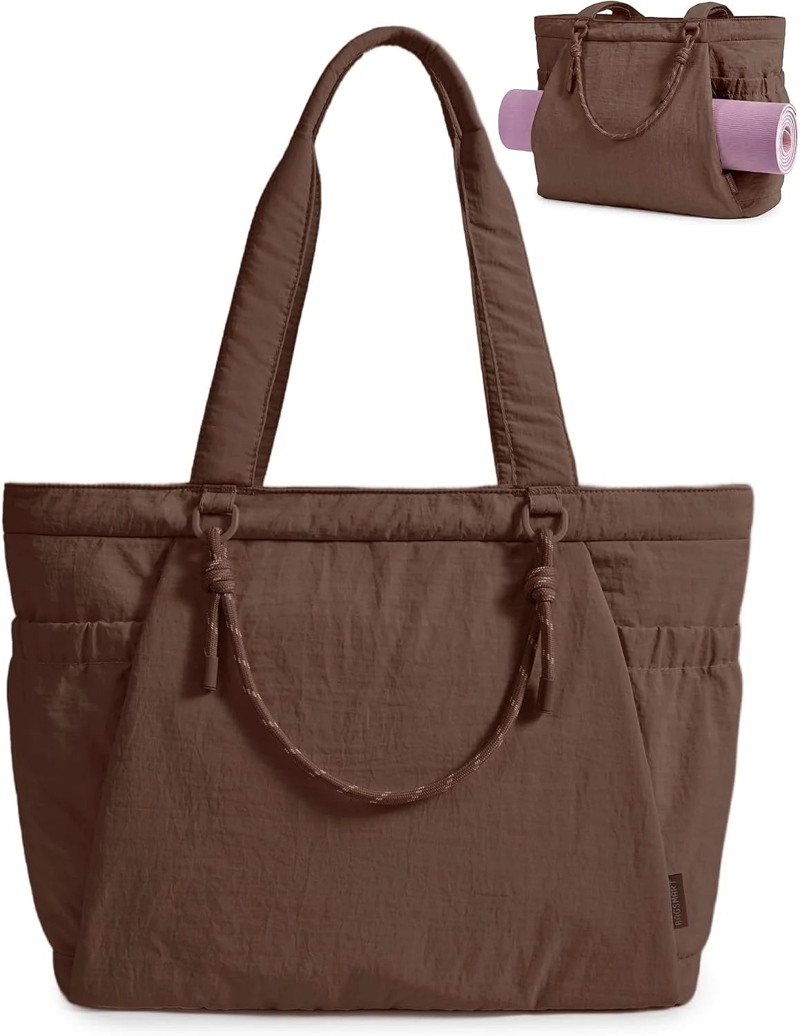 BAGSMART Yoga Pilates Tote Bag for Women with Knotted Handle, Gym Bag