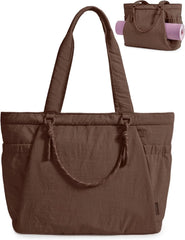 BAGSMART Yoga Pilates Tote Bag for Women with Knotted Handle, Gym Bag