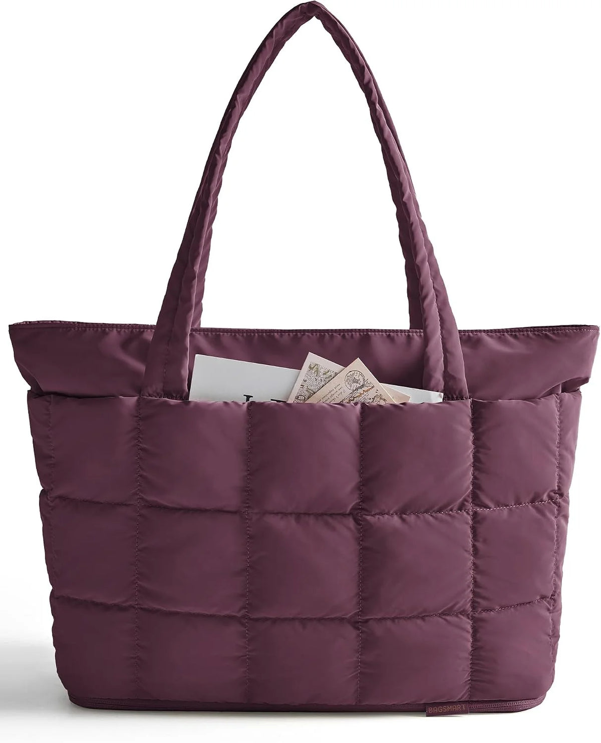 BAGSMART Expandable Tote Bag for Women, Puffer Work Tote Travel Bag