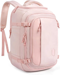 BAGSMART 28L Travel Backpack, Water-Resistant, USB Port, 17.3" Laptop, Pink