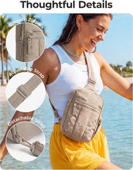 BAGSMART Small Crossbody Bags for Women, Puffer Sling Bag Fanny Packs