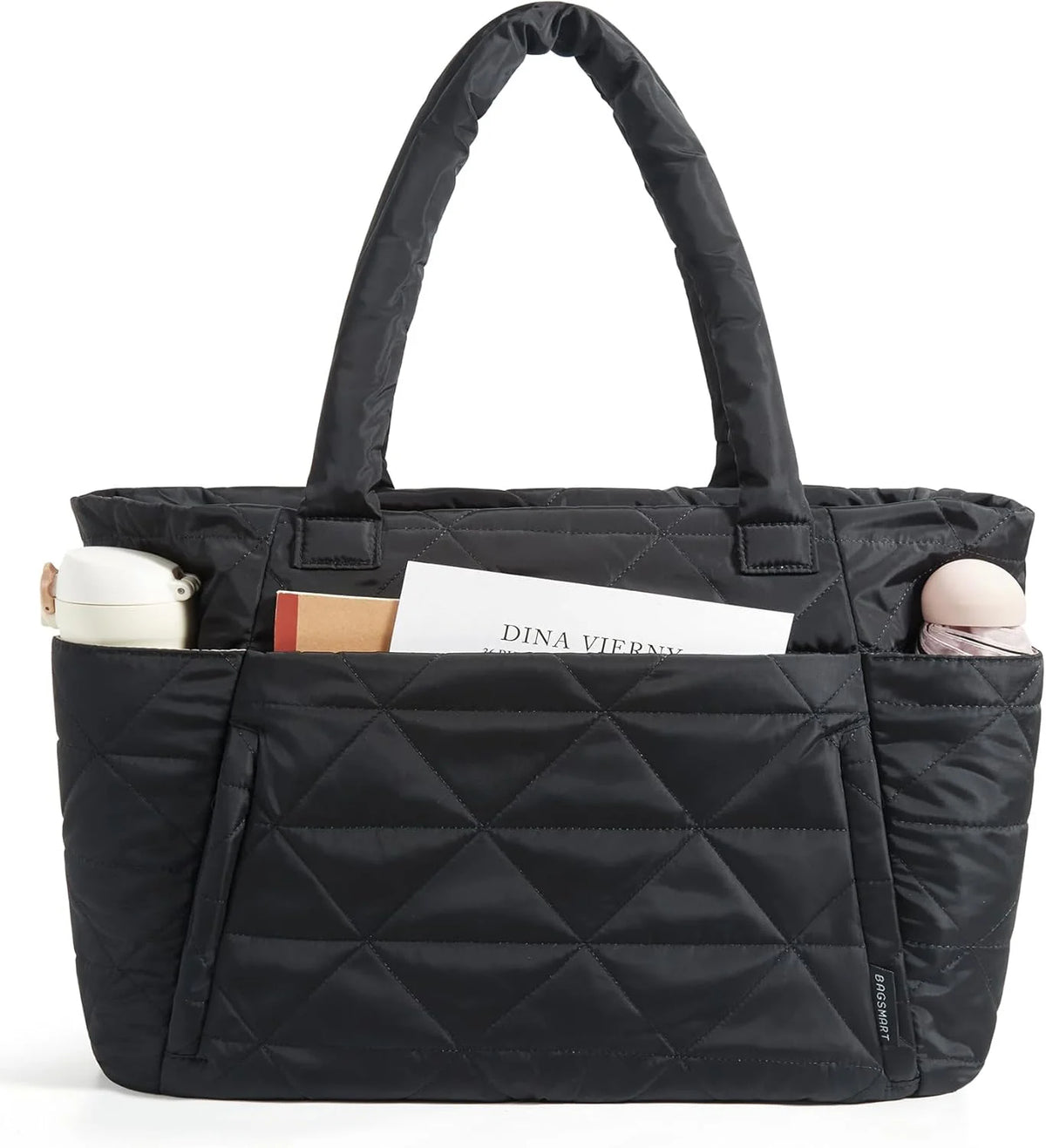 BAGSMART Tote Bag for Women, Puffer Tote Bag for Work Large Shoulder Bag